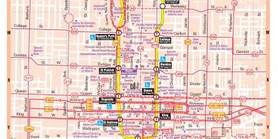 מפה של תחנת הרכבת התחתית במרכז העיר טורונטו